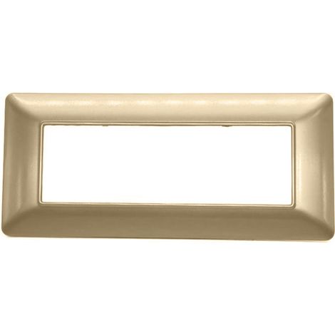 Placchetta per interruttore a 7 posti oro satinato cassetta 507 compatibile con btcino matix supporto cover