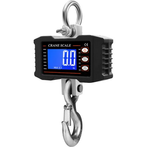 Digital Hanging Scale with Remote Control 1000kg/ 2204lbs Portable Heavy Duty Crane Scale LCD Backlight Industrial Hook Scales Unit Change/ Data Hold/ Tare/ Zero for Construction Site Travel Market Fi (1/4)