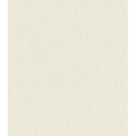 Papier peint intissé aspect lin « Poetry II » - Papier peint en vinyle structuré uni en blanc crème pour une ambiance de vie confortable - Robuste et lavable - 10,05 m x 0,53 m (1/4)