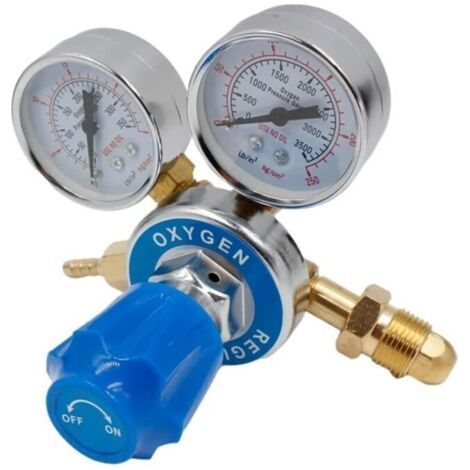 QORVA - Mittelgroßer Messing-Druckregler, Sauerstoff-Druckregler aus Messing, G5/8 Gewinde, 0-2,5/0-25 (MPa) (1/5)