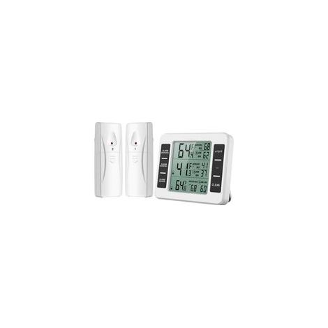 Thermomètre de réfrigérateur AMIR  Nouvelle version  Thermomètre intérieur extérieur sans fil  Capteur de température avec alarme sonore  Jauge de température pour congélateur  Cuisine Maison C