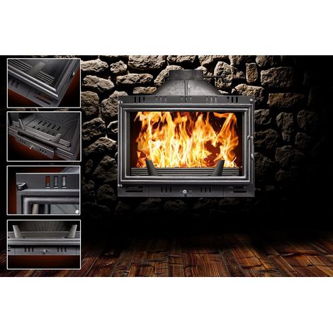 Insert cheminée d'angle KOMIN 14 kw (1/4)