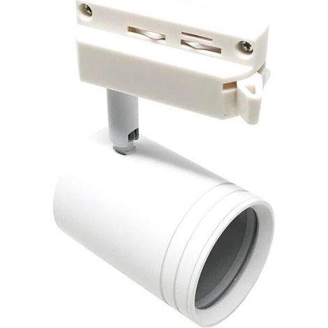 Porta Faretto Da Binario Attacco Gu10 Faro Orientabile Per Soffitto Bianco P26-b (1/4)
