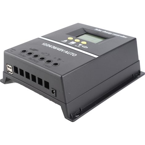80A Régulateur solaire MPPT 12V 24V 36V 48V affichage LCD pour panneau solaire et batterie avec 2 ports de charge USB (1/5)