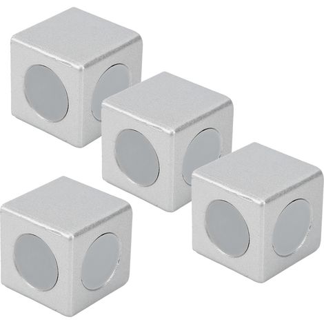 Ortviai Connecteur d’angle droit pour profilés aluminium 30×30 mm – Lot de 4, alliage zinc + capot nylon