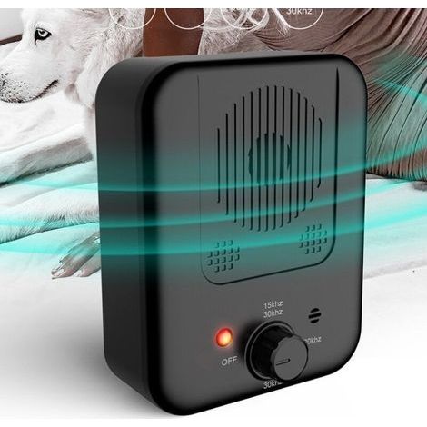 Dispositif anti-aboiement ultrason pour chiens – Étanche et résistant aux intempéries – 3 niveaux de sensibilité – Portée jusqu'à 15m