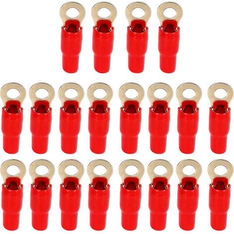 Lot de 20 cosses en cuivre de 8 mm, calibre 4, connecteurs de bornes compacts pour boîtes de distribution et véhicules marins (1/4)