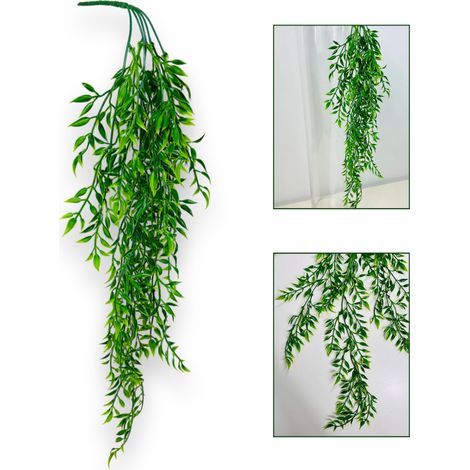 Ghirlanda di foglie di ruskus, ruskus appeso 80 cm, colore verde (1/5)