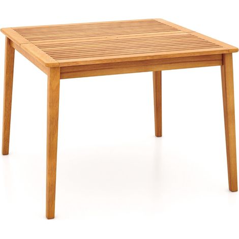 Quadratischer Esstisch aus Akazienholz für den Außenbereich mit Schirmloch