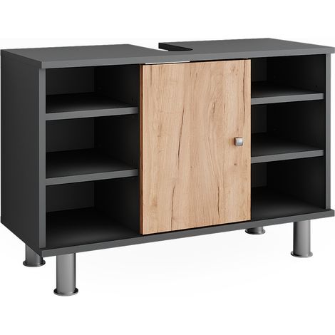 Waschbeckenunterschrank Fynn, Anthrazit/Goldkraft Eiche, 80 x 54 cm, Vicco
