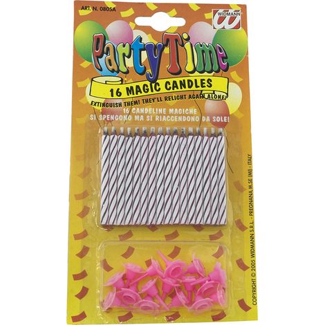 Set da 16pz candeline magiche rosa colorate candela per festa compleanno party