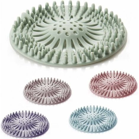 Tapones de desagüe para ducha de 5 piezas, filtro de silicona para tubo de desagüe con ventosa para cocina y baño.