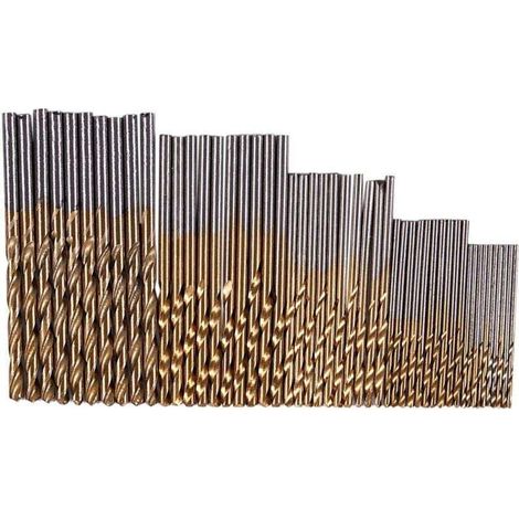 50Pcs 1 / 1.5 2.0 2.5 3mm ensemble de HSS forets en titane enduit (1/4)