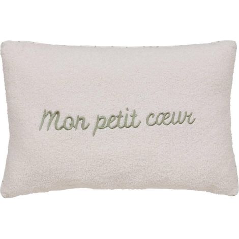 Coussin Déco Enfant Bouclette "Jaiko" 38x58cm Vert (1/5)