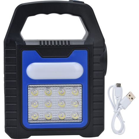 Projecteur solaire d'extérieur portable à LED, éclairage blanc, puissant, 3 lumières (1/5)