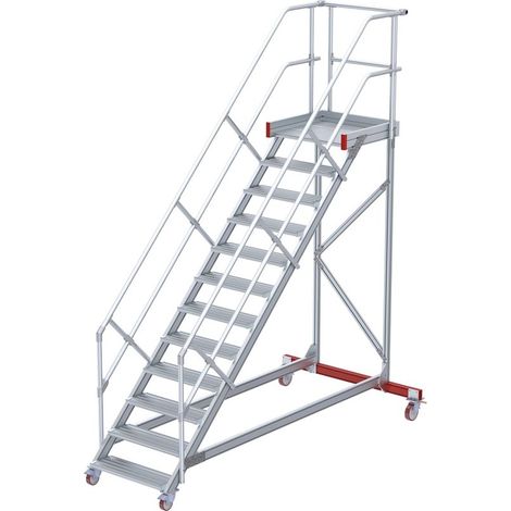 Euroline 513 Wartungsbühne 45° 1000mm Stufenbreite 12 Stufen Alu gerieft