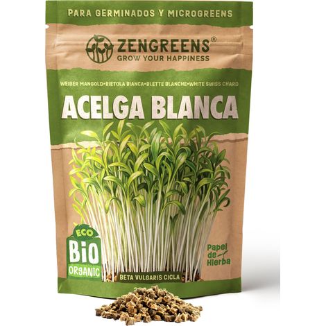 Semillas de microgreens eco Acelga blanca 200 g cultivo en tierra (1/5)