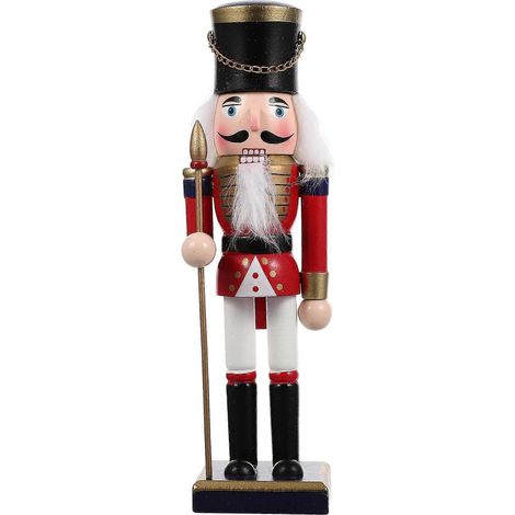 Figurine de Casse-Noisette en bois, soldat de Casse-Noisette, décoration de Noël-25X6.5X6.5CM (1/2)