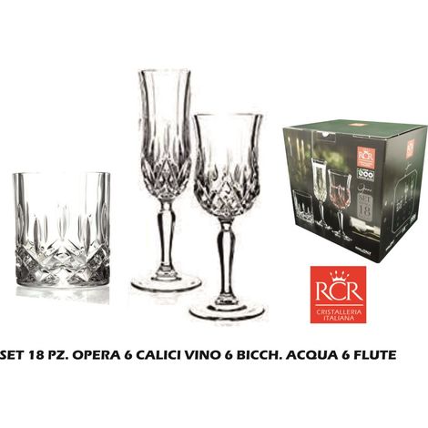 RCR Cristalleria Italiana Opera - Set da 18 Pz Bicchieri in Cristallo