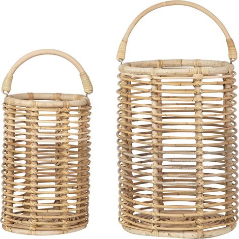2er-Set Ratan-Laternen 25X25X40 / 35X35X50 cm (1/5)