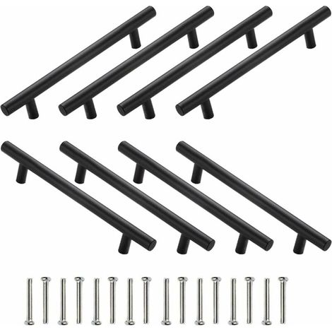 Tigrezy - 8 pezzi maniglie per mobili, pomelli per cassetti, maniglie per cassetti, maniglie per mobili, nero