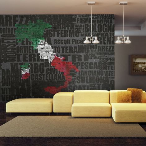 Papier Peint "Text Map of Italy" 270x450cm (1/2)