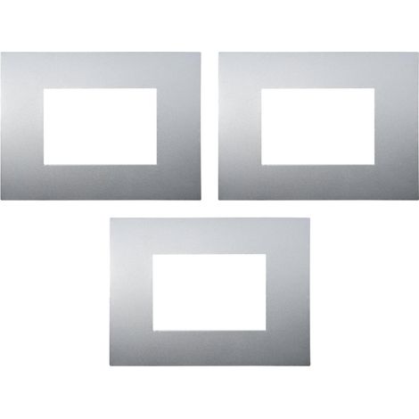 gloca Placche Plastica Compatibili Arké (3 Pezzi Silver, 3 Posti) (1/4)