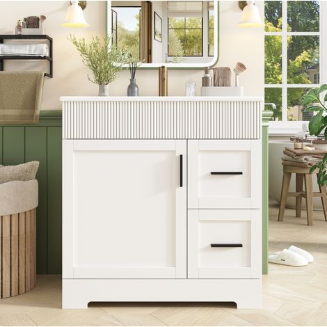 Mueble baño con lavabo y almacenaje MDF 81,5 cm OKMYHOME (1/5)
