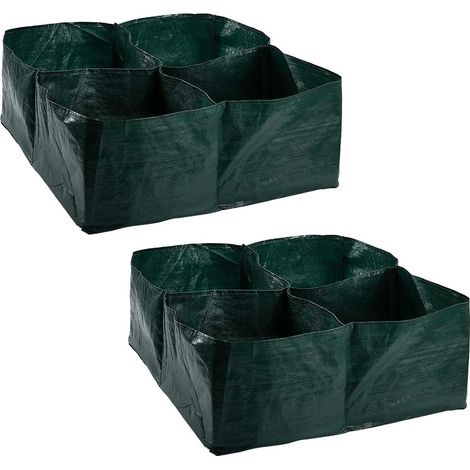 Jardinière Surélevée - Bac de Culture en Polypropylène avec 4 Compartiments - Pour Légumes Herbes et Fleurs - 1 Pièce (1/5)