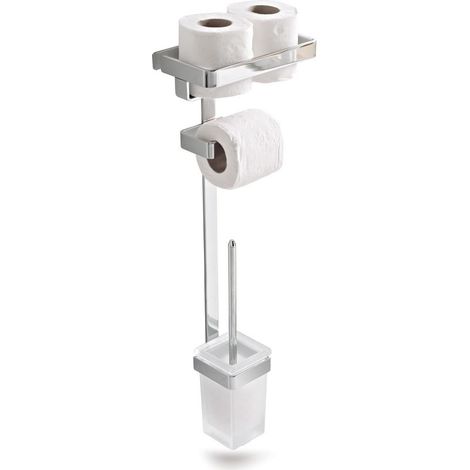 BELTRAN 21257 MILAN Escobillero Portarrollos Con Contenedor Cromo Atornillar - ref: 064-21257
