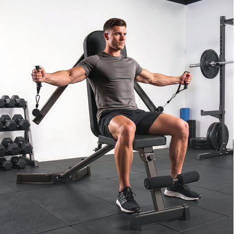 Banco de musculación plegable 135 x 55 x 107 cm negro con extensor de piernas – MEUBLIV (1/5)