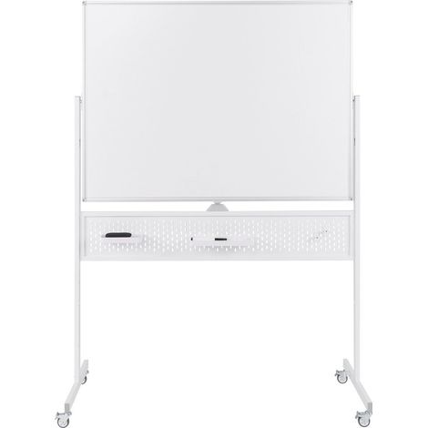 Mobiles doppelseitiges whiteboard 120x90 cm mit stander und rollen