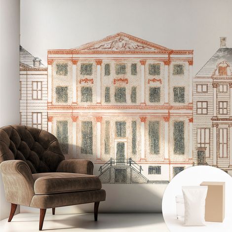 Carta Da Parati - Mural - Con Sala Da Pranzo - Camera Da Letto - Cameretta - Con Colla Gratuita Edifici classici 250x250 cm (1/5)