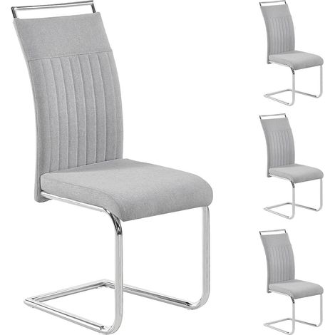Chaise ERICA gris clair (Lot de 4)