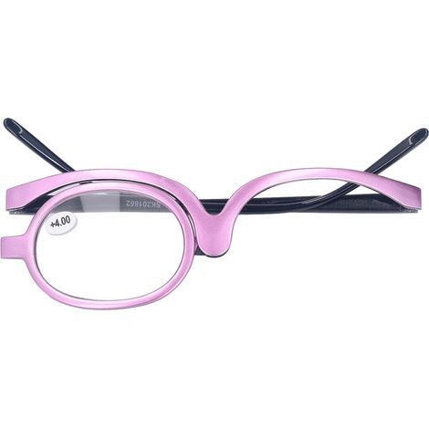 Loupe de maquillage grossissante +4.00, verre anti-rayures monoculaire rabattable pour lecture, étui inclus pour femme (1/5)