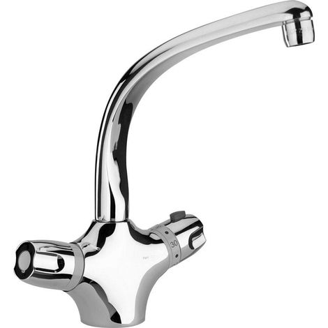 Miscelatore lavello cucina termostatico con bocca orientabile Paini 2T 2TCR571TH Cromo (1/2)