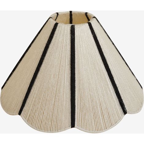 Sklum – Abat-jour en laine évasé 20cm – Couleur blanche et noire – Texture naturelle pour ambiance cosy – Structure en fer durable (1/5)