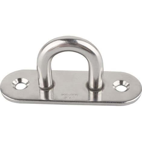 12 Pcs Stainless Steel Hooks, U-Shaped Metal Hooks in 304 Stainless Steel, Stainless Steel Eye Plate, U-Shaped Metal Hooks with 2 Holes Holds up to 150-200 kg Weight, With 24 Screws (5 mm) (1/5)