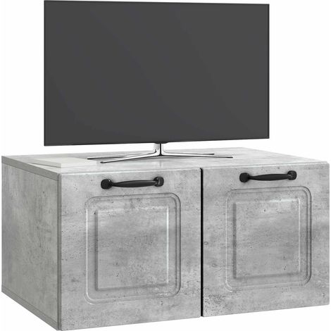 Maison Exclusive - Meuble TV mural Gris béton 59,5 x 41 x 30 cm Bois d'ingénierie