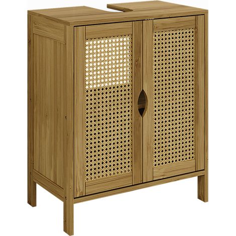 Mobile sottolavabo per bagno Liora, Bambù, 48 x 60 cm, Vicco