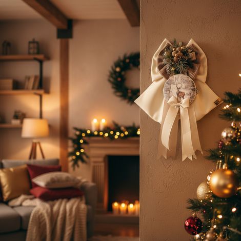 Fiocco "Nobile" decorativo natalizio per decorazione, da 40 cm (1/4)