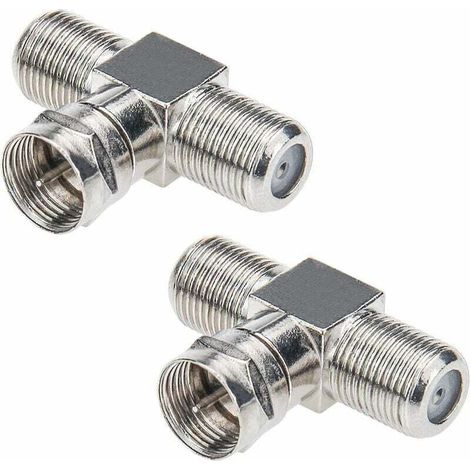 Répartiteur de câble coaxial, répartiteur TV 2-Pack Type F mâle à 2 F femelle (1/4)