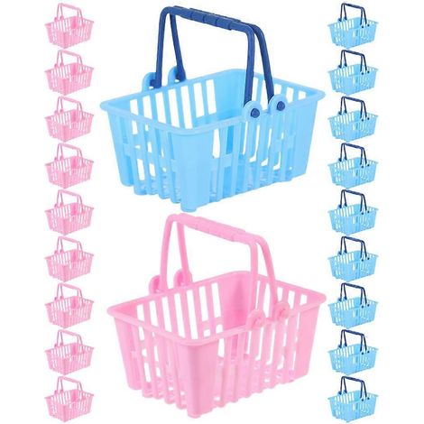 Mini paniers de courses en plastique, compatibles avec les commerces de détail, lot de 20 avec poignées. (1/5)