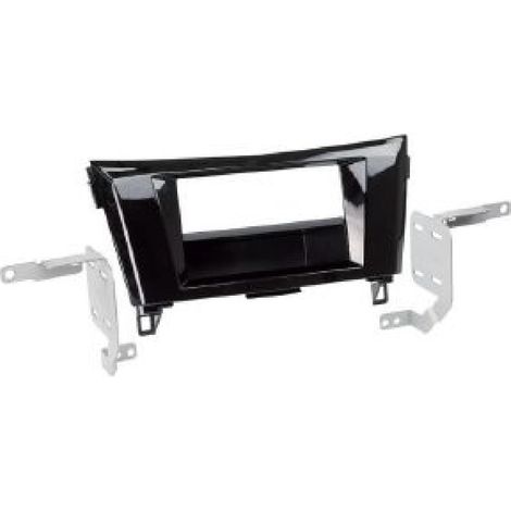 Facade autoradio 1DIN compatible avec Nissan QASHQAI ap14 noir laque - avec vide poche