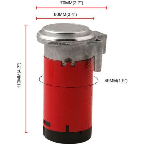 rouge compresseur d'air 12V kit de pompe à air, klaxon électrique avec tuyau moteur électromagnétique, utilisé pour la trompette super fort pour remplacer le kit de pompe à air de toute voiture (1/3)