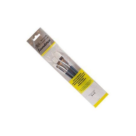 Pinceaux acryliques - WINSOR & NEWTON - Fondation - Set de 4, 10 & 14 - Qualité pour étudiants - Mixte