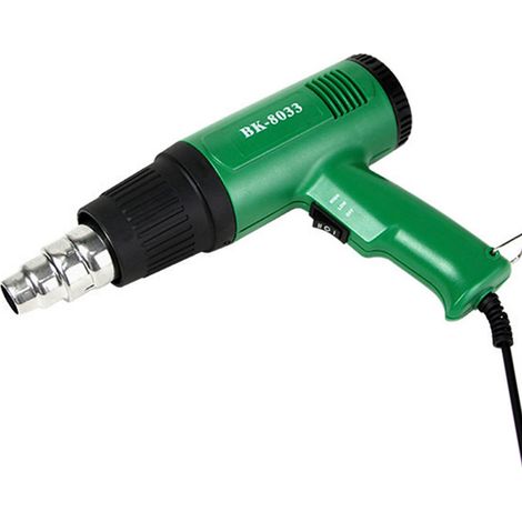 Pistolet à air chaud électrique robuste, souffleur thermique réglable 2 températures, portable industriel pour rétraction, séchage peinture, décollement adhésif, soudure et bricolage