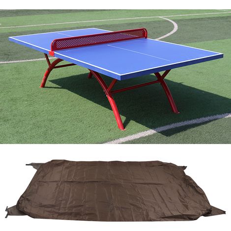 Staubschutzhülle für Tischtennisplatten, ideal für Terrassen, Balkone oder Gärten. Schützt vor Regen und Sonne. Braune Schutzhülle für Tischtennisplatten. (1/5)