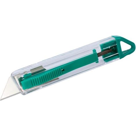 Cúter de seguridad de plástico con cuchilla trapezoidal 4135000 wolfcraft