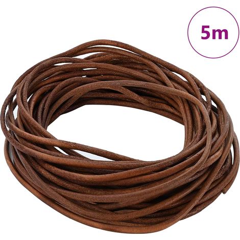 Corde en Cuir Marron Clair Ø3 mm x 5 m Cuir (1/5)